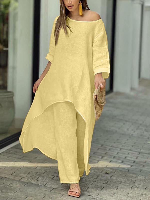 Set due pezzi di colore solido alla moda
