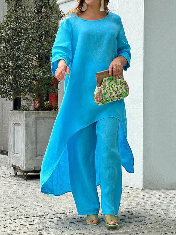 Set due pezzi di colore solido alla moda