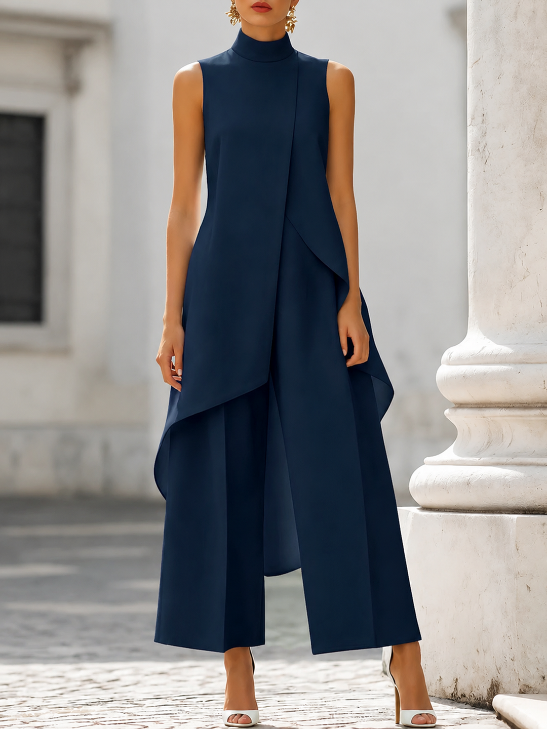Everly - Elegante Completo a Due Pezzi con Pantaloni Larghi