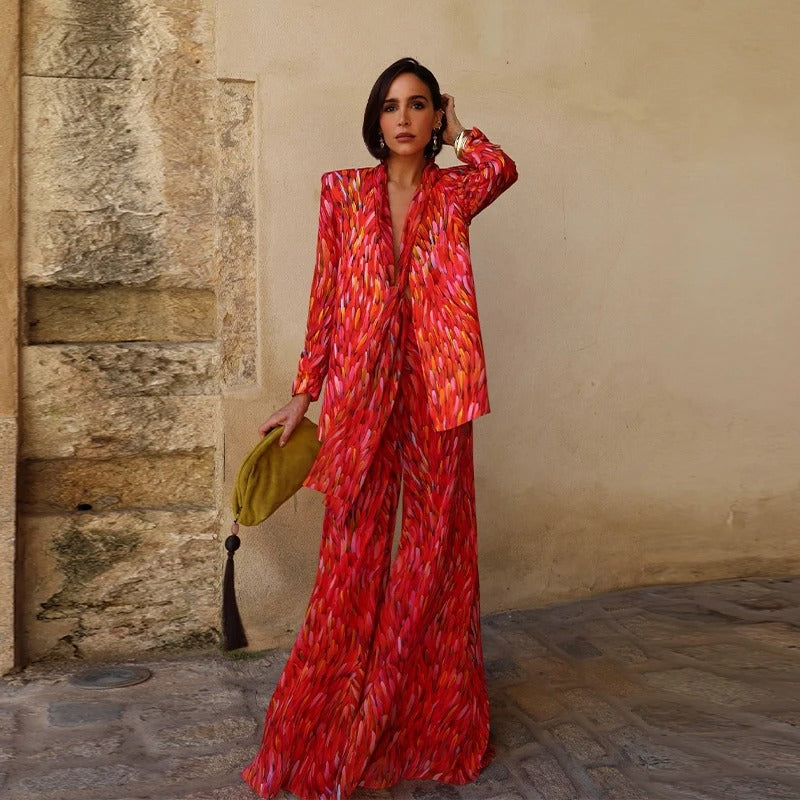 Elondra Completo Pantaloni Floreale e Blazer