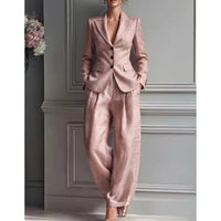 Victoria Completo Elegante con Blazer Scollo e Pantaloni Larghi