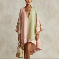 Jimena Vestito Bohemio Floreale con Maniche a Pipistrello e Collo a V