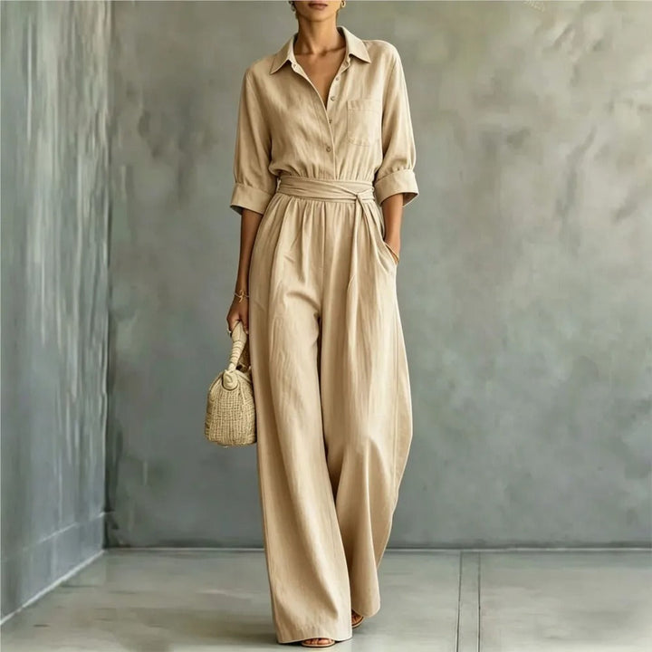 Elena Mono Elegante con Vita Regolabile e Pantaloni Ampi
