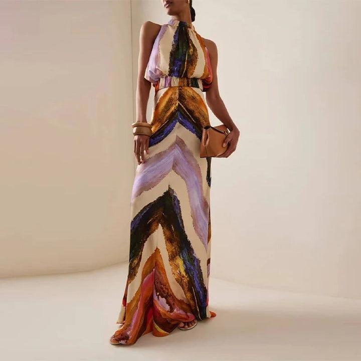 Élodie Completo di Due Pezzi Halter con Stampa Artistica