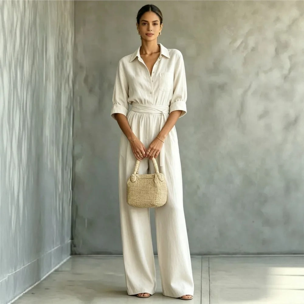 Elena Mono Elegante con Vita Regolabile e Pantaloni Ampi