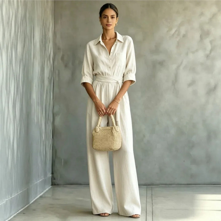Elena Mono Elegante con Vita Regolabile e Pantaloni Ampi