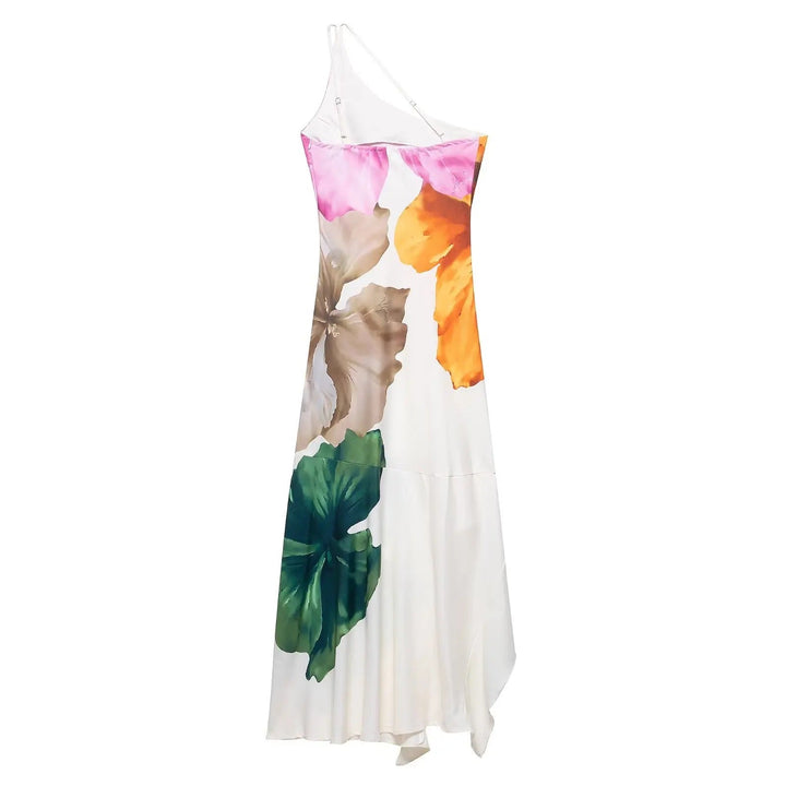 Adriana Vestito Maxi Floreale a Un Spalla
