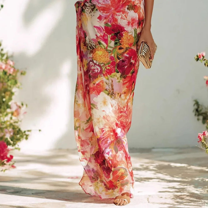 Isadora Vestito Maxi Floreale con Collo Halter