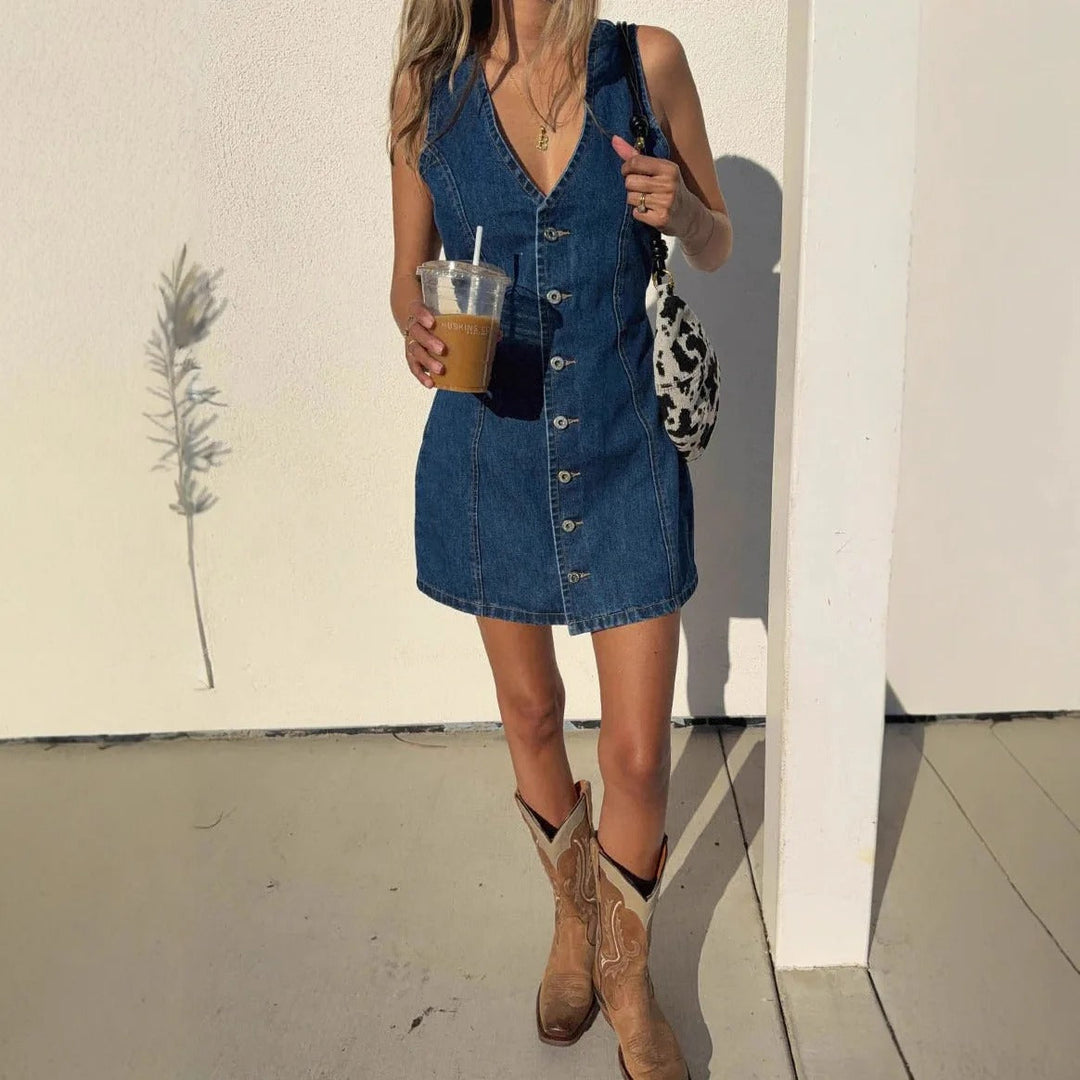 Nora vestito in denim corto aderente