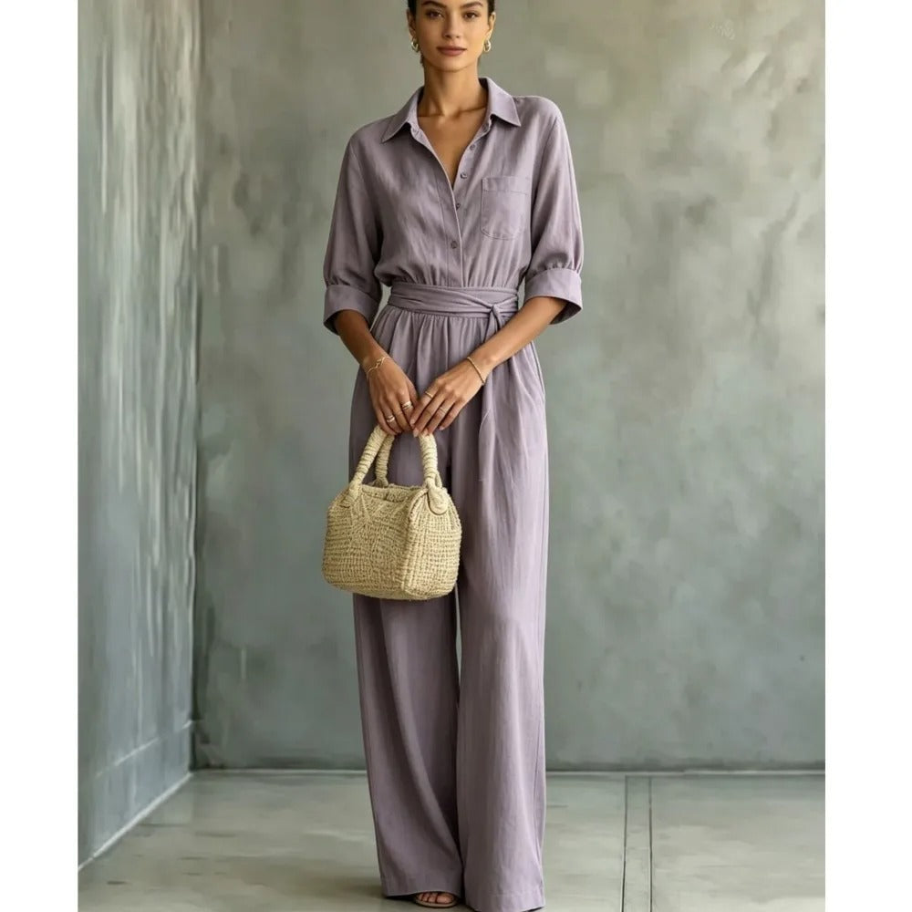 Elena Mono Elegante con Vita Regolabile e Pantaloni Ampi