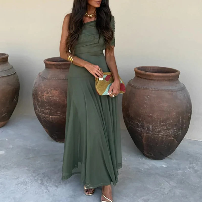 Estefanía Vestito Maxi con Spalle Scoperte e Aperture