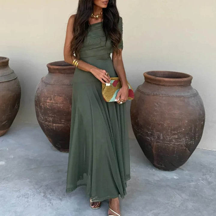 Estefanía Vestito Maxi con Spalle Scoperte e Aperture