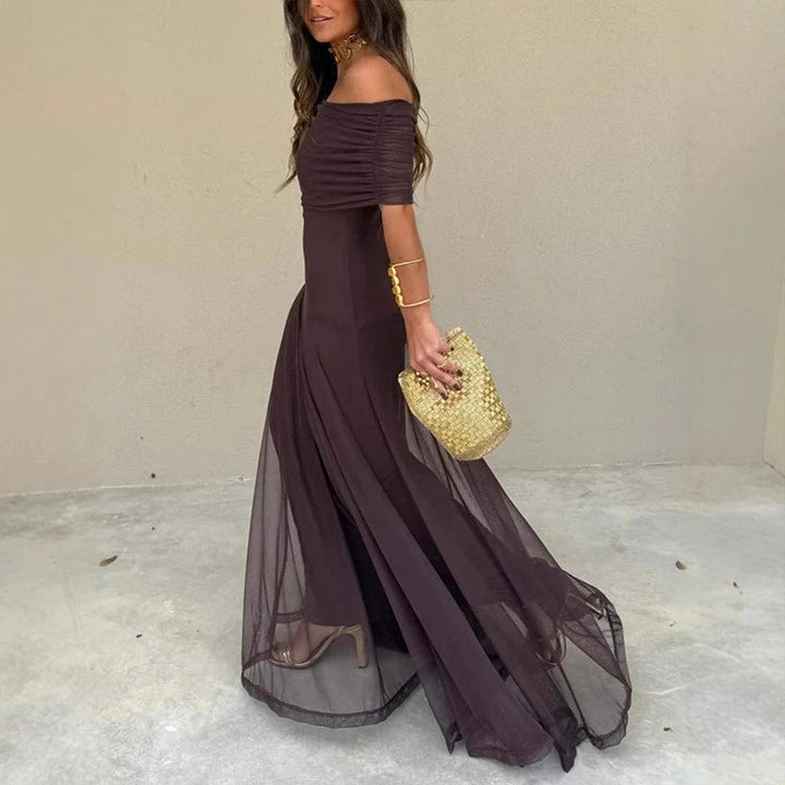 Estefanía Vestito Maxi con Spalle Scoperte e Aperture