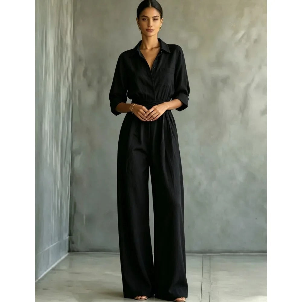 Elena Mono Elegante con Vita Regolabile e Pantaloni Ampi