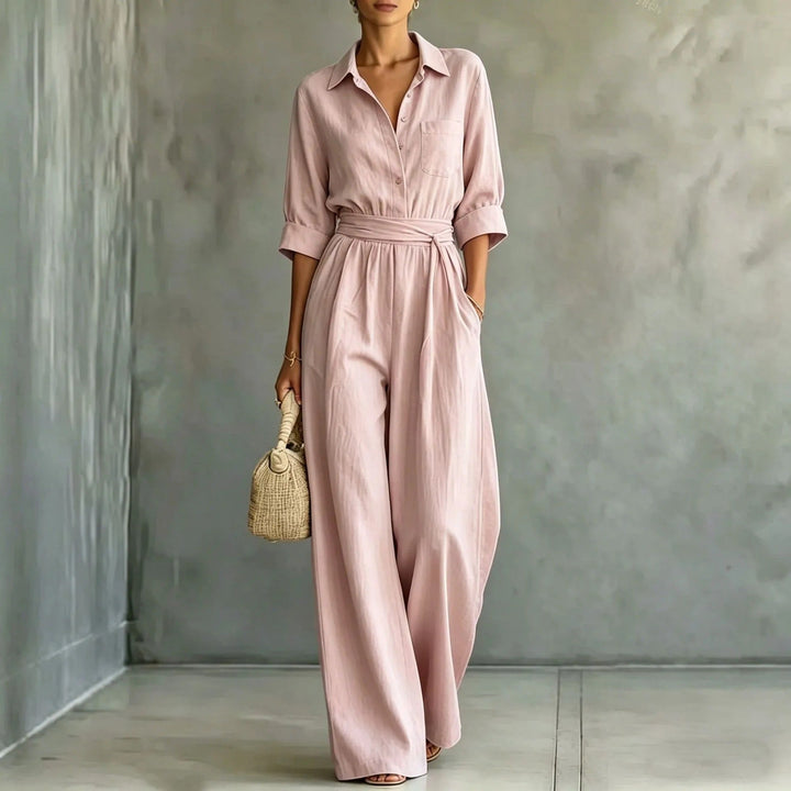 Elena Mono Elegante con Vita Regolabile e Pantaloni Ampi