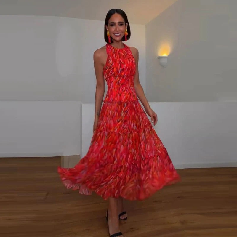 Mariela Completo di Vestito Maxi Stampato e Giacca