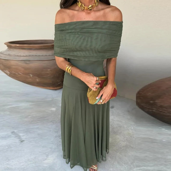 Estefanía Vestito Maxi con Spalle Scoperte e Aperture