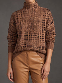 Marnie™ | Maglione a Collo Alto in Marrone Castagna