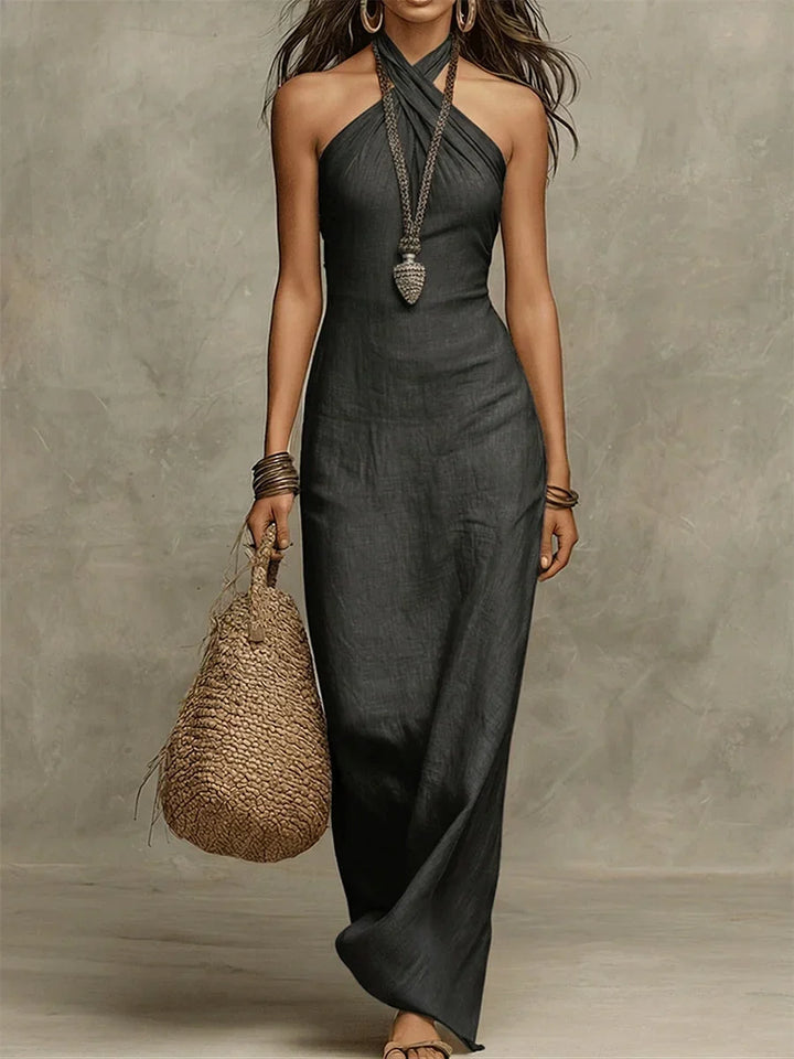 AVELINA™ – MAXI DRESS A PORTA IN VOLUMINE