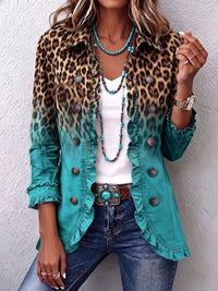 Mercedes | Giacca Blazer Leopardo Degradato con Volant