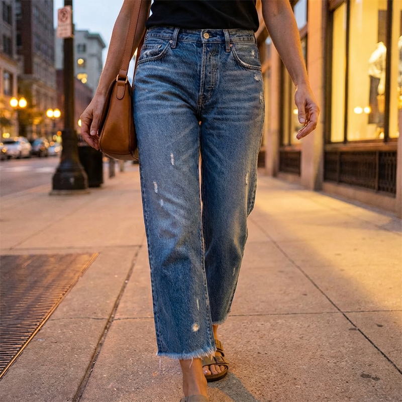 Aberjean | Jeans dritti cropped retro
