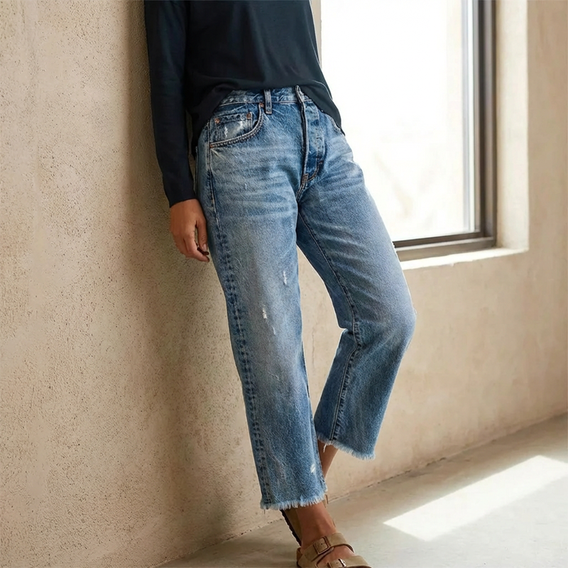 Aberjean | Jeans dritti cropped retro