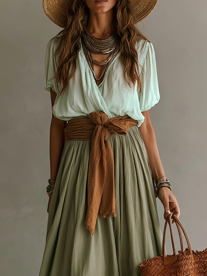 Set di due pezzi con top e gonna ampia in stile bohemien chic (fascia in vita non inclusa)