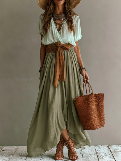 Set di due pezzi con top e gonna ampia in stile bohemien chic (fascia in vita non inclusa)