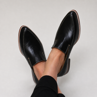 Zofia | Mocassino nero con patchwork